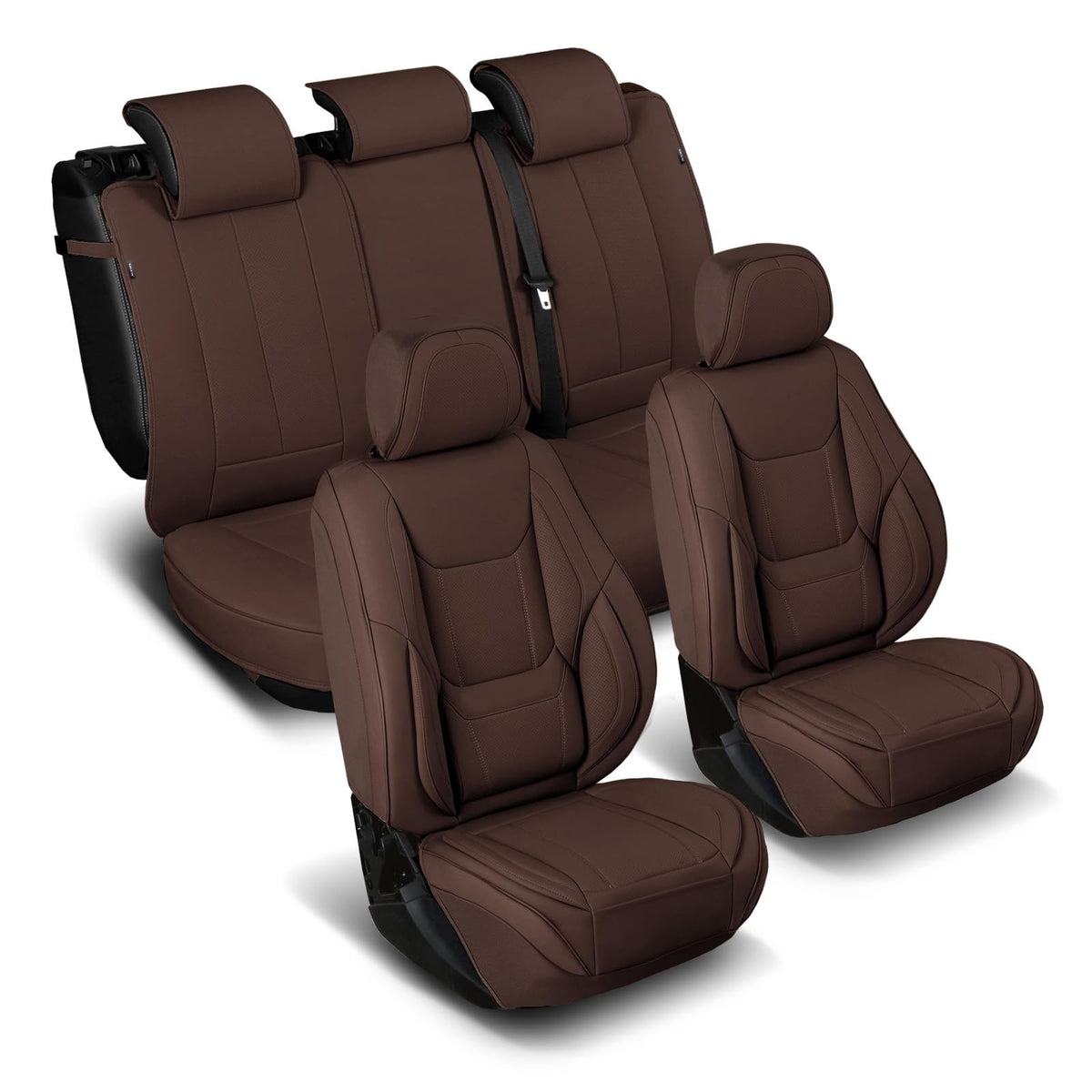 Premium Custom Fit Truck Car Seat Covers Full Set Seat Waterproof (X62 (See Vehicle Size Chart) / Full Set - Dark Brown)