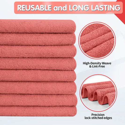 Red Microfiber Cleaning Cloth (Red / 12pk)