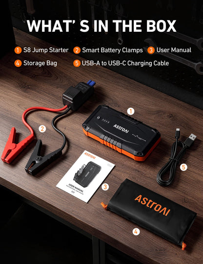 S8 Car Battery Jump Starter 3000A (3000A Orange)