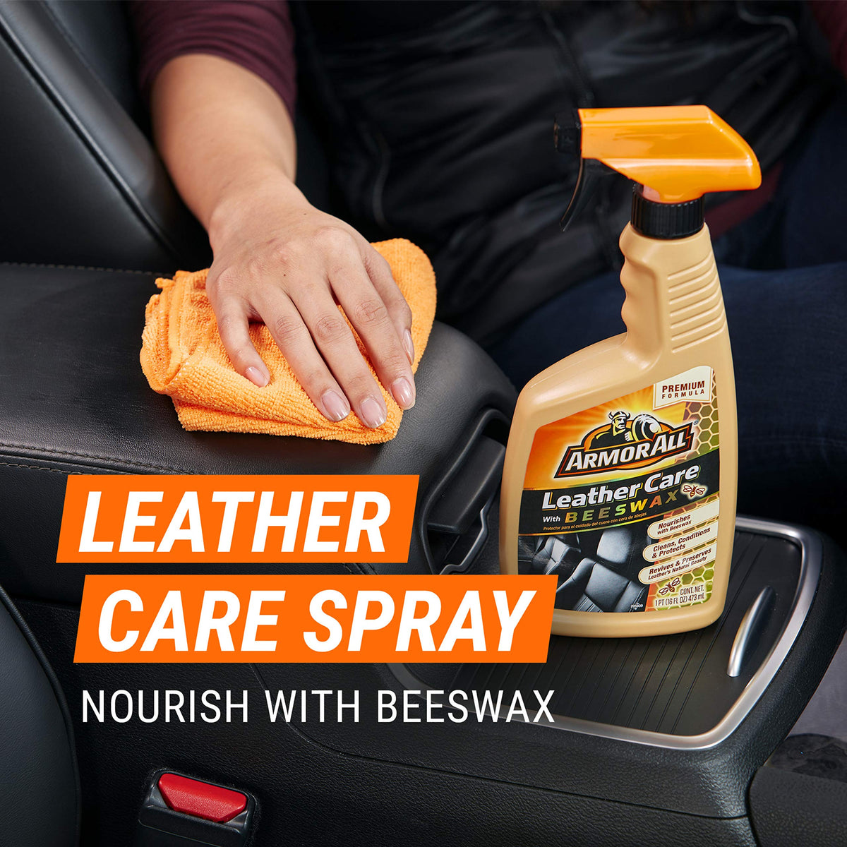 Car Leather Cleaner Spray with Beeswax (16 Fl Oz (Pack of 6) / Leather with Beeswax)