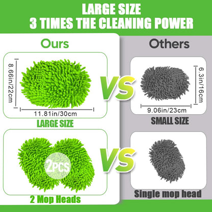 62" Car Wash Brush Mop Kit with Long Handle (Green)