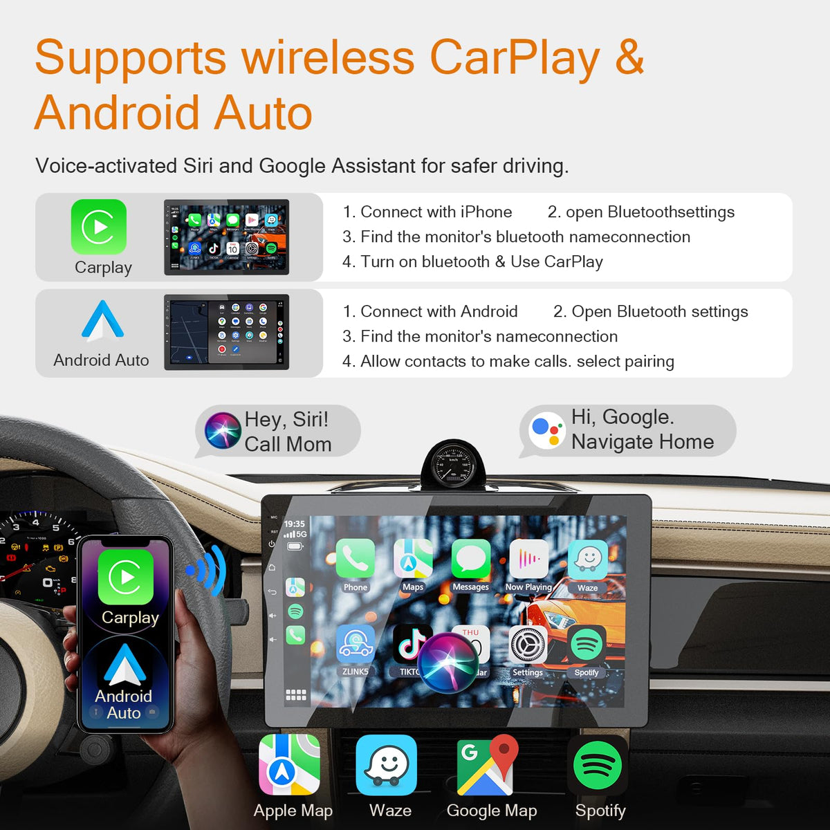 10.1 inch Single Din Car Screen