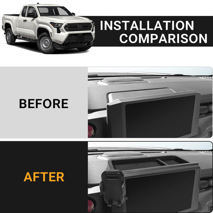 Car Phone Holder with Dashboard Storage Box for Toyota Tacoma 2024 2025 2026 & 4Runner 2025 2026 2027 Accessories (Car Phone Holder with Dash Organizer)