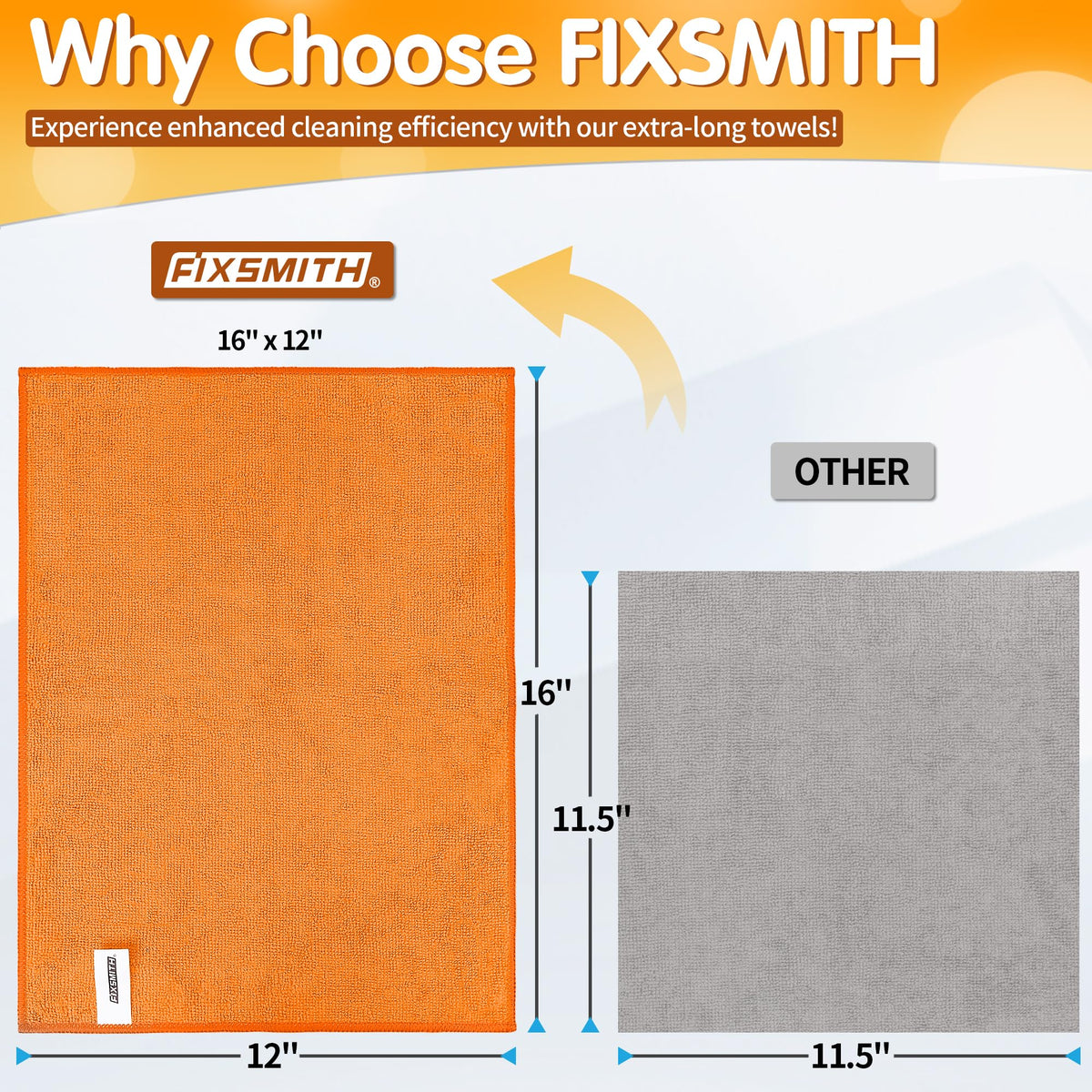 Microfiber Cleaning Cloth (Grey&orange / 12pk)
