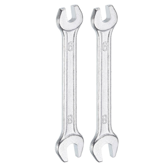 2pcs 6x8mm Double Open End Wrench 15° Offset Angle Wrenches (6mm x 8mm)