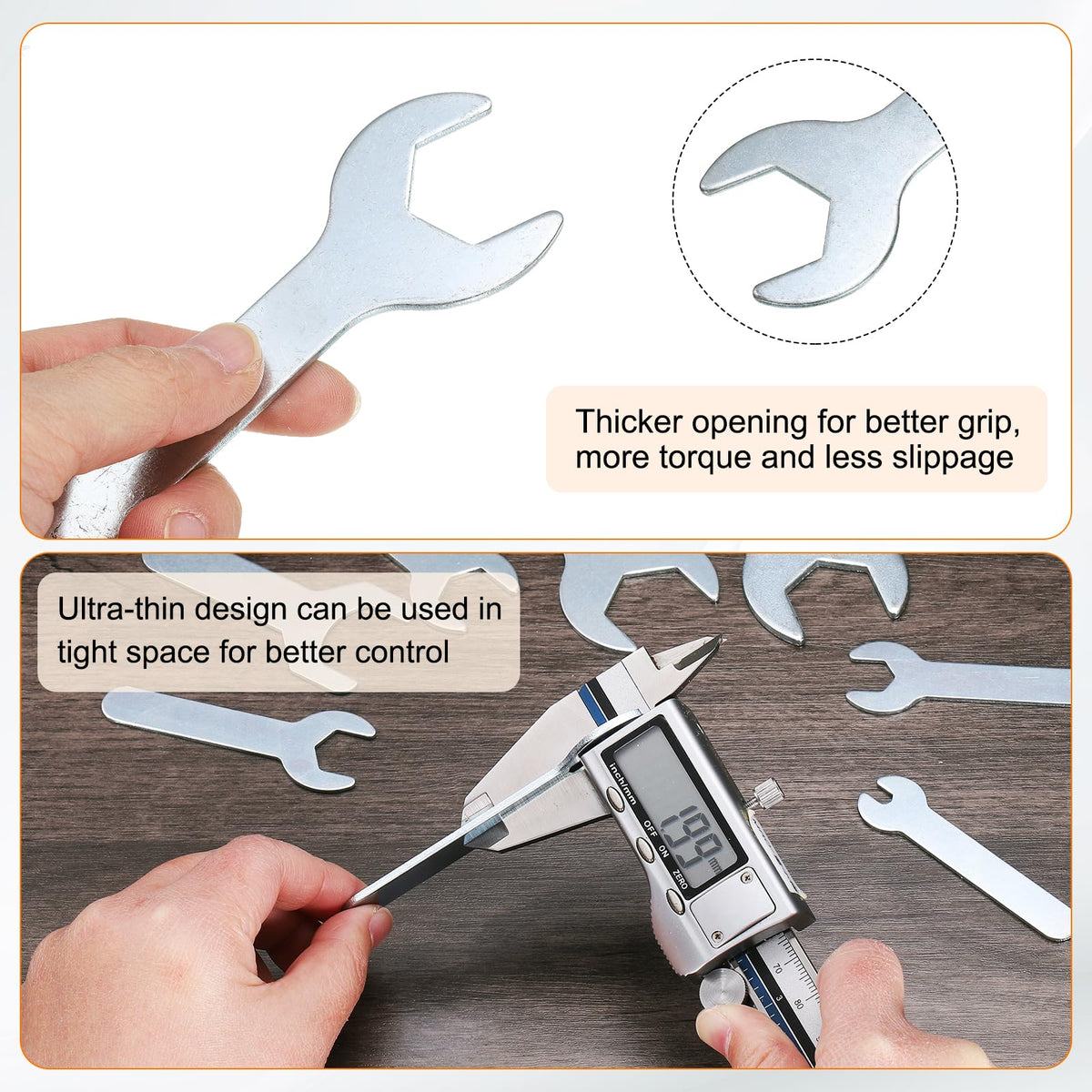 10pcs 24x120x2.3mm Small Single Open End Wrench Metric Wrenches (24x120x2.3mm)
