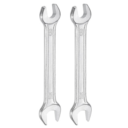 2pcs 8x10mm Double Open End Wrench 15° Offset Angle Wrenches (8mm x 10mm)