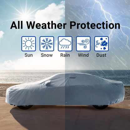 Car Cover Waterproof All Weather for 1997 (Sky Gray / 34. Malibu 1997-2025)