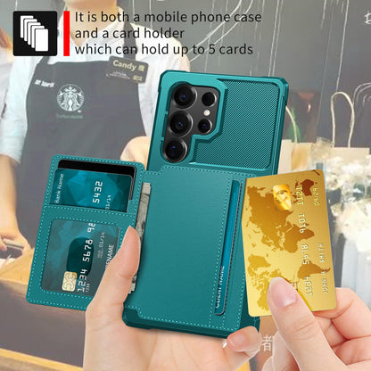 For Samsung Galaxy S25 Ultra Card Holder Case (Green / Samsung Galaxy S25 Ultra)