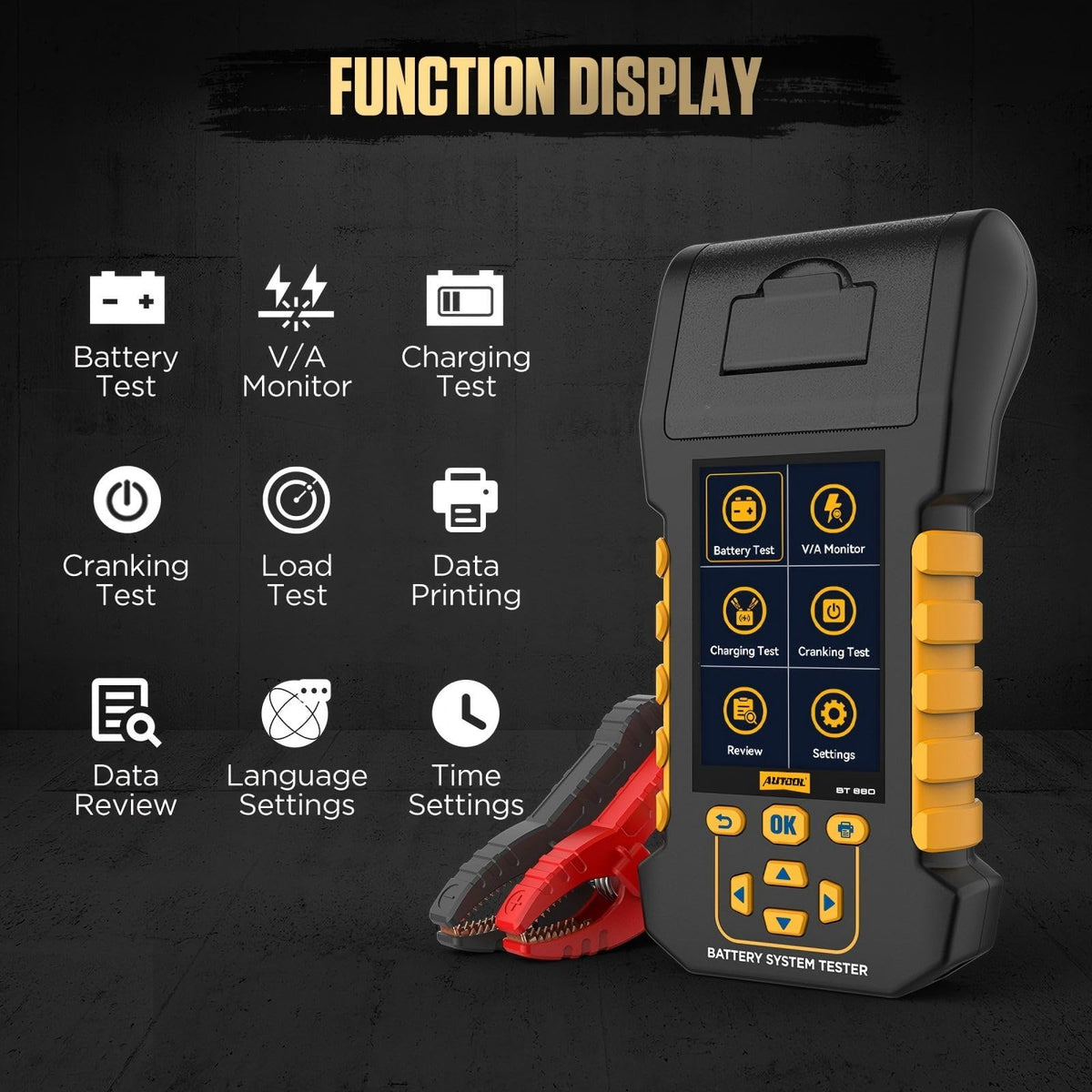 Car Battery Tester with Printer 12V 24V Load