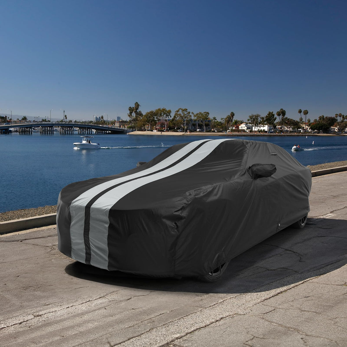 Car Cover Waterproof All Weather for 2000 (29. LeSabre 2000-2005 / Black / Gray (Stripe))