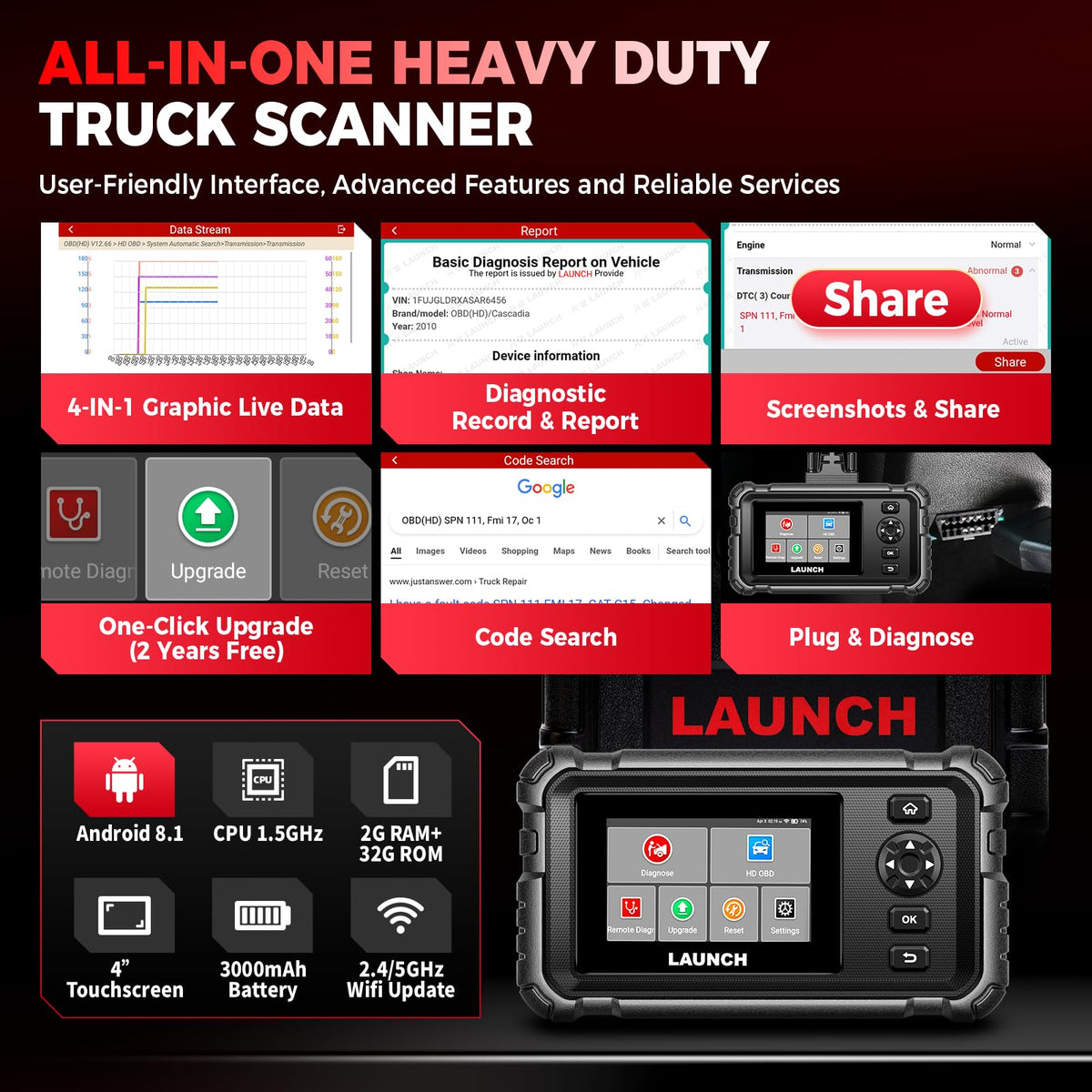 CRP129HD Heavy Duty Truck Scanner (metal)