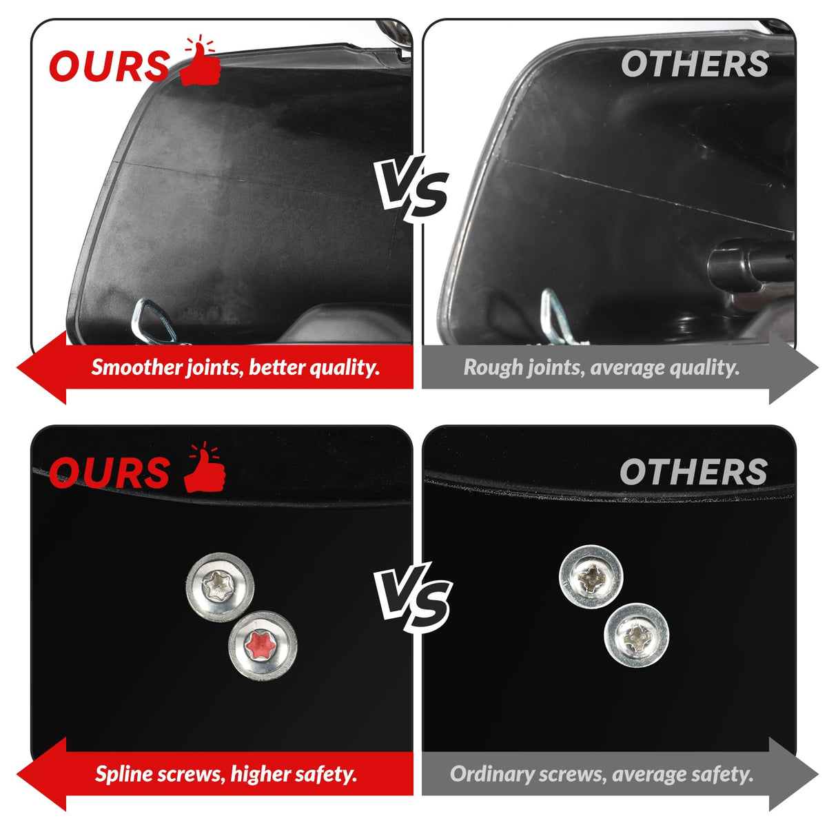 Matte Black Hard Saddlebags Fit for Harley Touring Road King Street Glide Electra Ultra 2014 (Matte Black / For 2014-later)