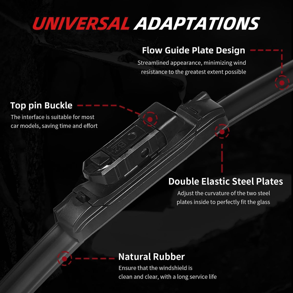 Windshield Wiper Blades for Volvo XC90 XC40 V90 2016 (24"+20"+14")