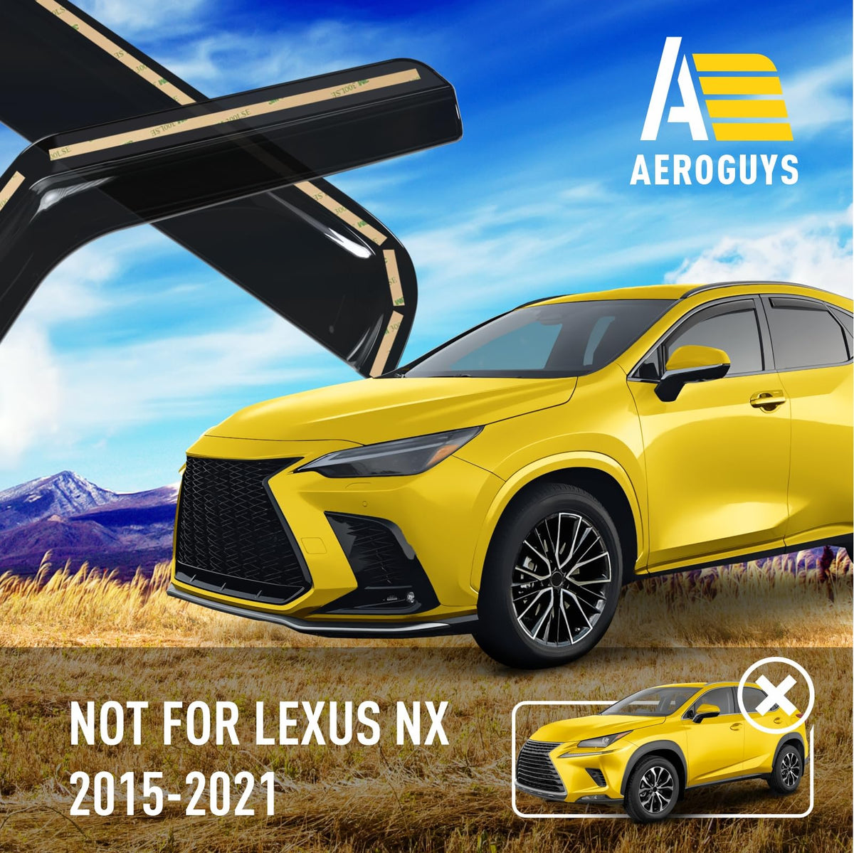 Extra Durable Window Deflectors in (For Lexus NX 22-27)