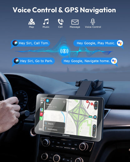 7" Wireless CarPlay & Android Auto Screen for Car with Rear Cam (7inch)