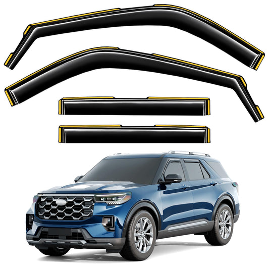 in Channel Window visors Rain Guards for Ford Explorer 2020 (Fit for 2020-2026 Ford Explorer)