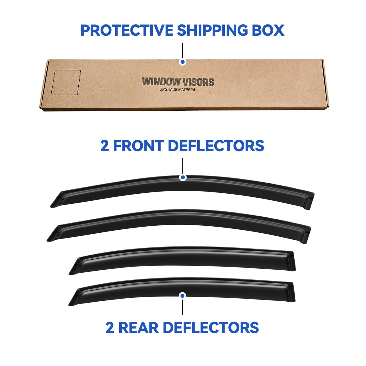Window Visors Rain Guards for 2006 (2006-2013 Chevy Impala)