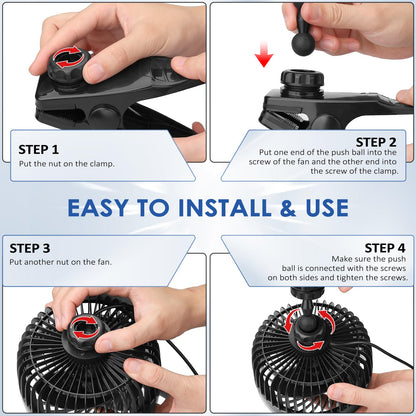 12V 6'' Car Fan (Cigarette Single Fan - Clip)