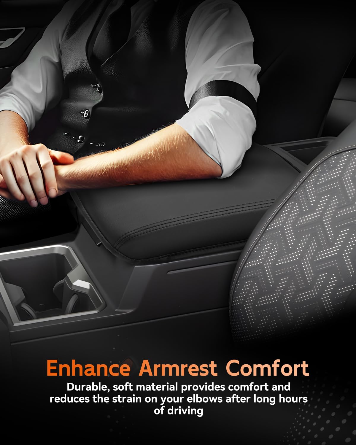 for 2024 2025 2026 Toyota Tacoma Center Console Cover Armrest Box Cover for Tacoma (Toyota Tacoma-Thin black)