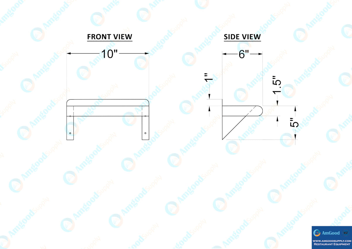 6 in. Deep x 10 in. Wide Stainless Steel Wall Mount Shelf (6 in. Deep x 10 in. Wide)