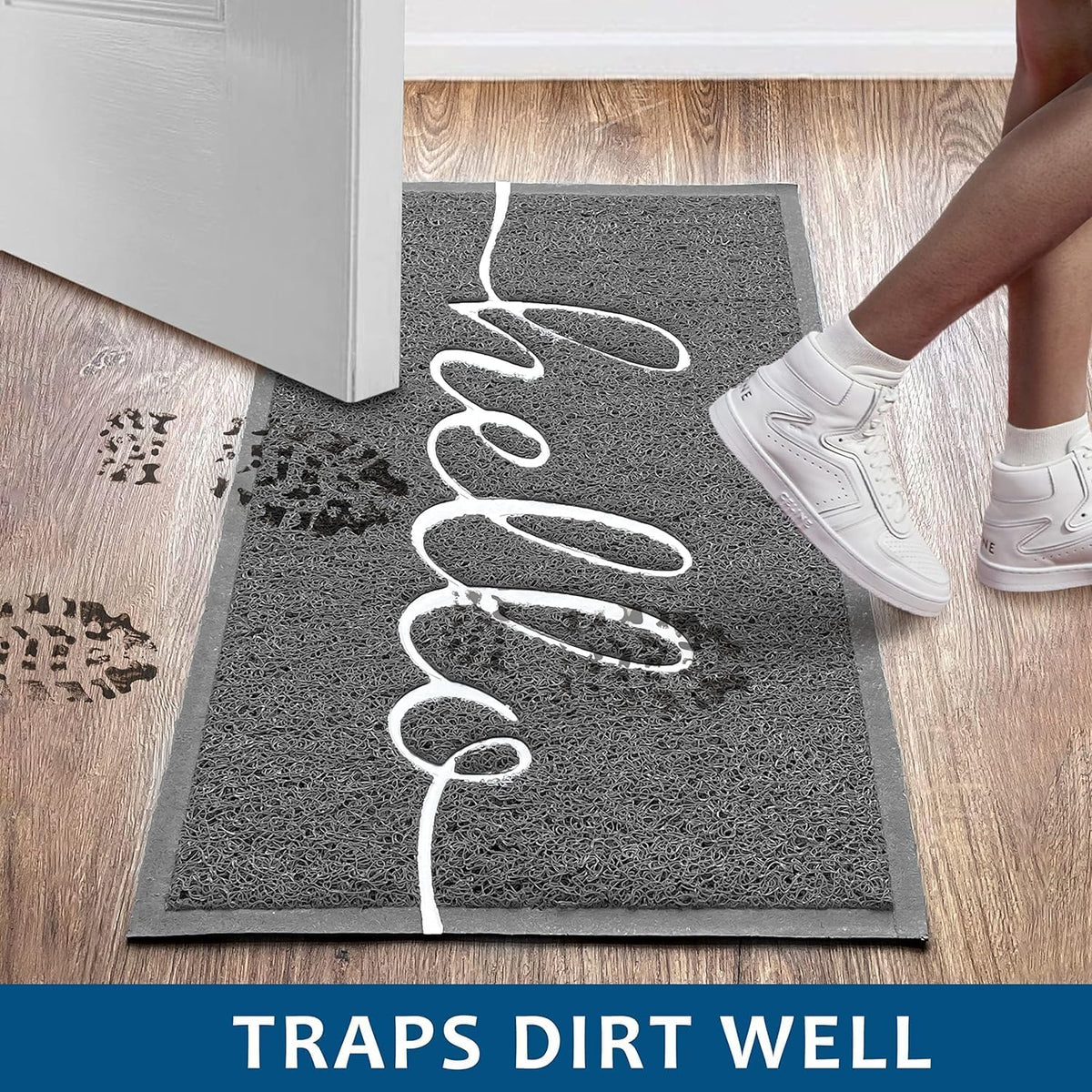 Funny Hello Mats Outdoor (Grey Hello / 2'8" x 1'8")