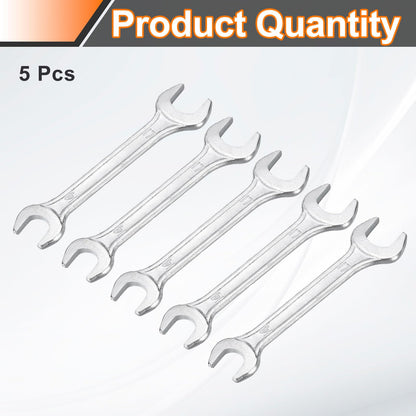5pcs 14x17mm Double Open End Wrench 15° Offset Angle Wrenches (14mm x 17mm)