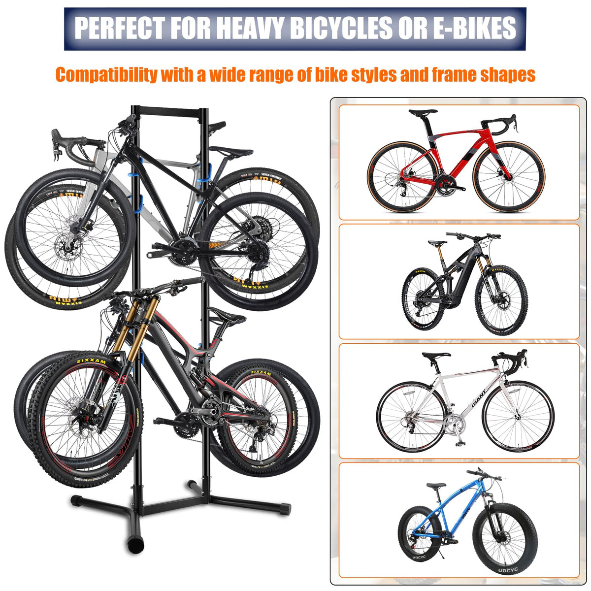 Freestanding Vertical Bike Storage Rack for Garage
