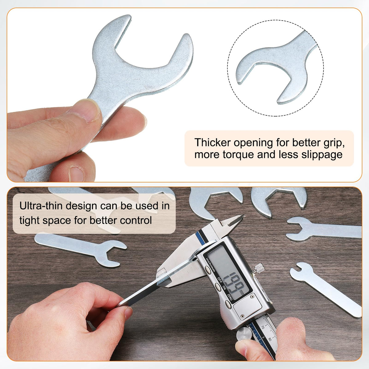 10pcs 26x100x2.8mm Small Single Open End Wrench Metric Wrenches (26x100x2.8mm)