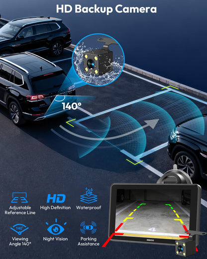 7" Wireless CarPlay & Android Auto Screen for Car with Rear Cam (7inch)