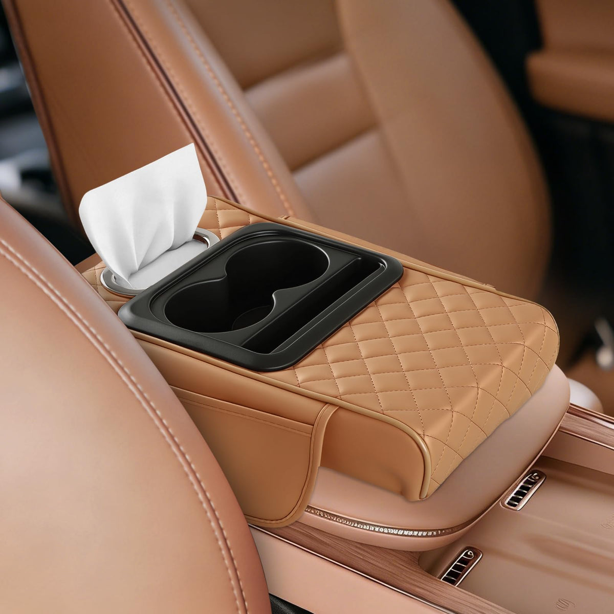 5-in-1 Car Armrest Cushion, Orange (Orange)