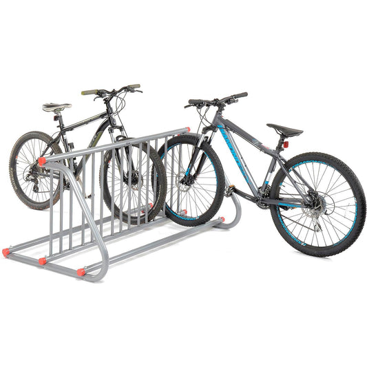 59-3/4"L Grid Bike Rack, Double Sided, Powder Coated Steel, 10-Bike Capacity, Gray, Commercial Bike Rack for Stores, Parks and Schools