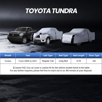 Multi Layer Toyota Tundra Truck Cover (White Truck Cover / W.Fit Toyota Tundra Regular Cab LB)