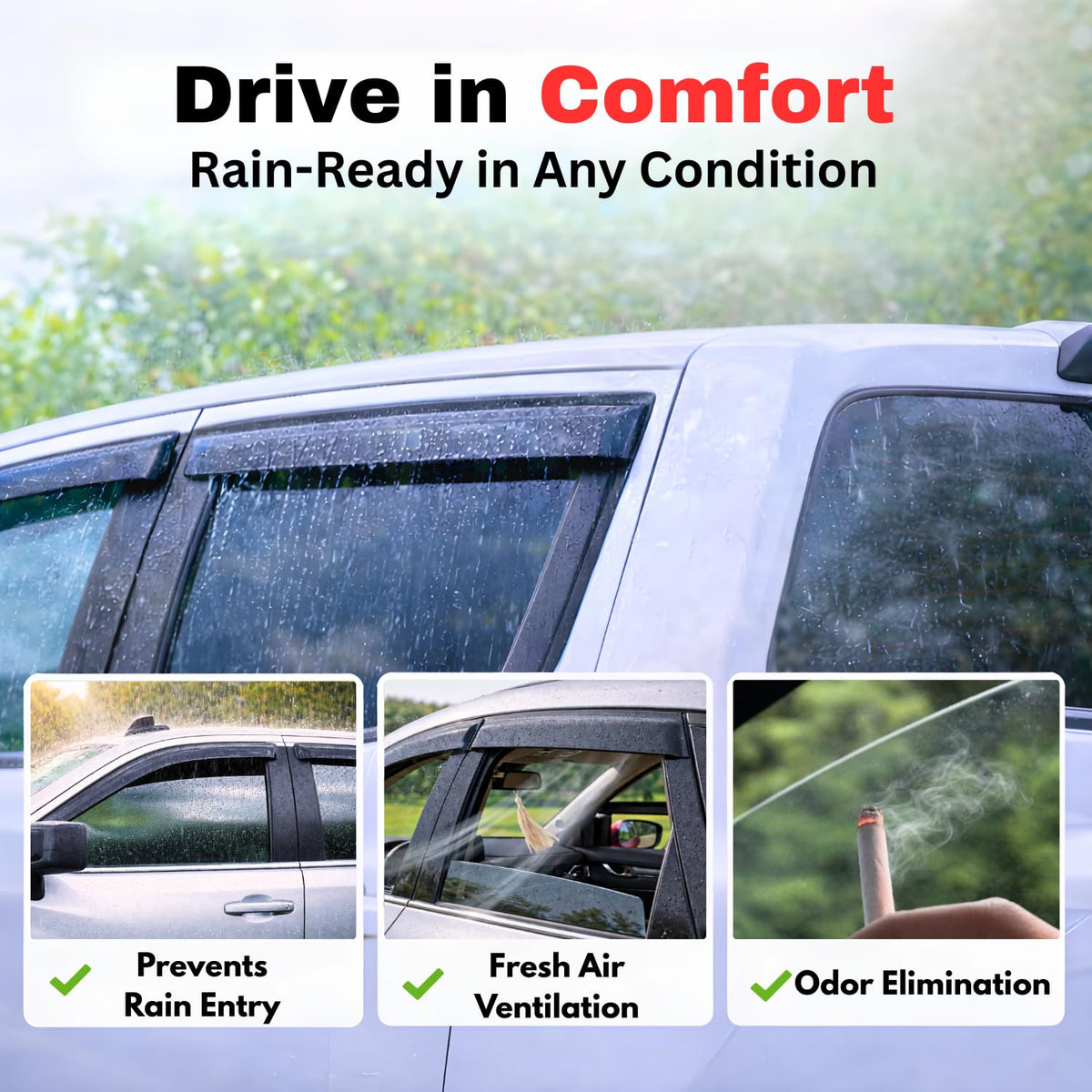 Rain Guards Window Visors for 2019 (2019-2026 Corolla Hatchback)