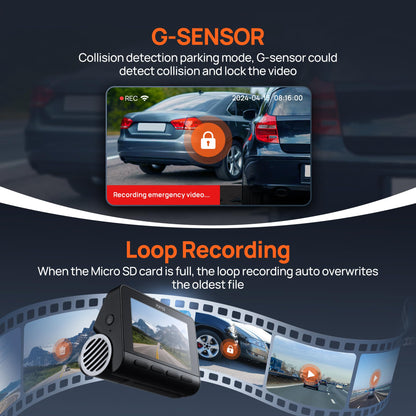 4K Dash Cam Front and Rear with STARVIS
