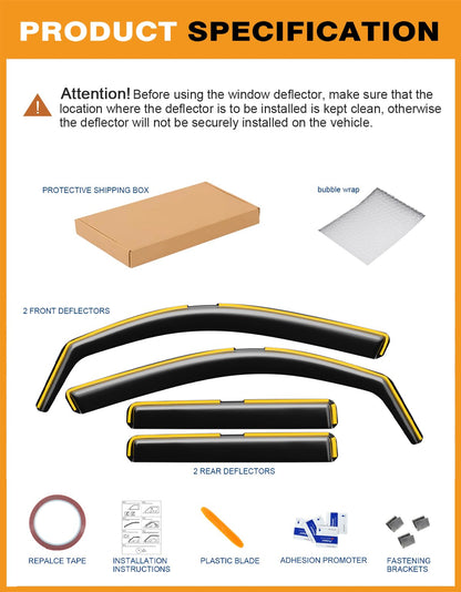 in Channel Window visors Rain Guards for Toyota Tacoma 2024 (Fit for 2024-2026 Toyota Tacoma Double Cab)