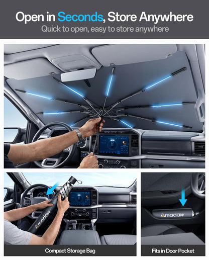 Windshield Sun Shade for Chevrolet Traverse (For Traverse / Suburban 2000–2026)