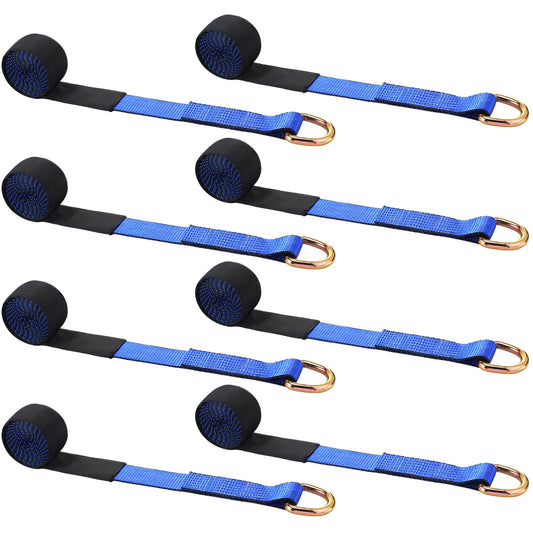 8 Pack Lasso Tow Truck Straps (2" X 8 ft / Blue)