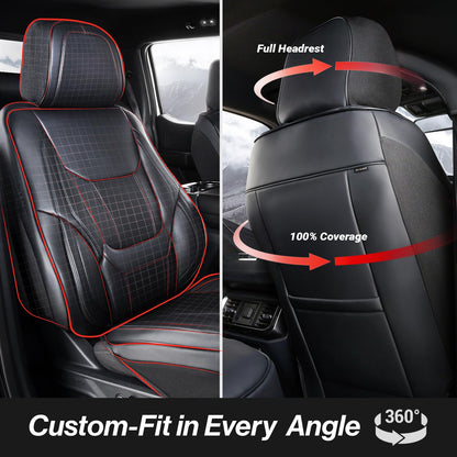 Premium Custom Fit Truck Car Seat Covers Front Seats Waterproof (A15 (See Vehicle Size Chart) / Front - Black)