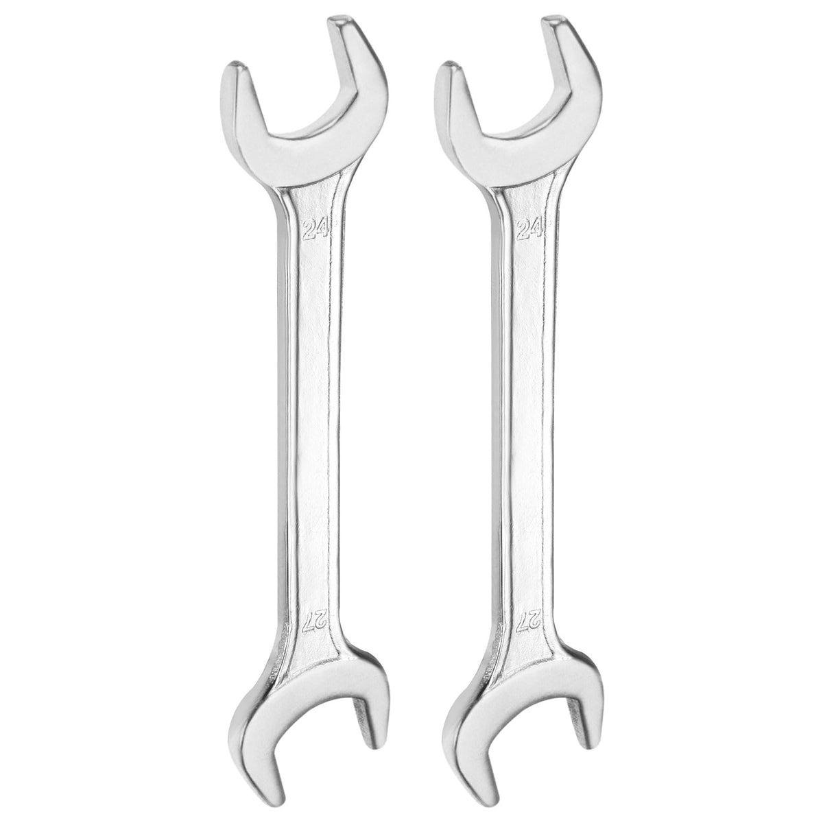 2pcs 24x27mm Double Open End Wrench 15° Offset Angle Wrenches (24mm x 27mm)