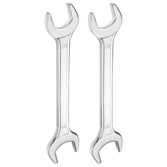 2pcs 24x27mm Double Open End Wrench 15° Offset Angle Wrenches (24mm x 27mm)