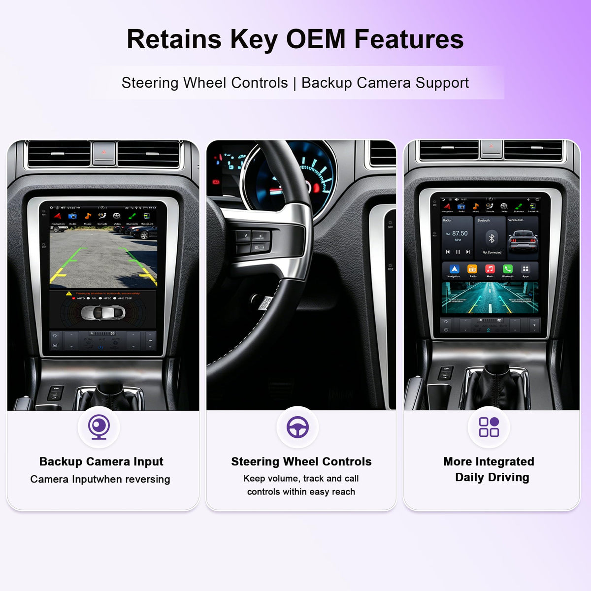12.1 Inch Car Stereo Radio for Ford Mustang 2010 (T-style)