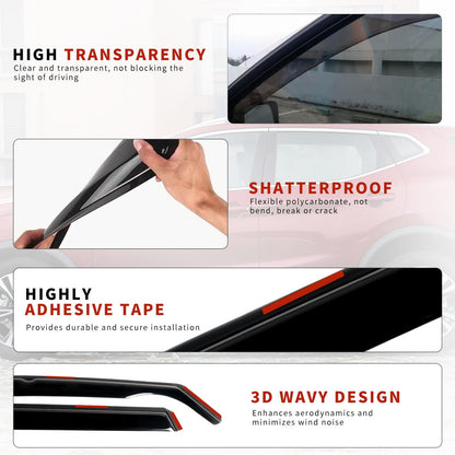 in Channel Rain Guards for 2021 2022 2023 2024 Nissan Rogue S