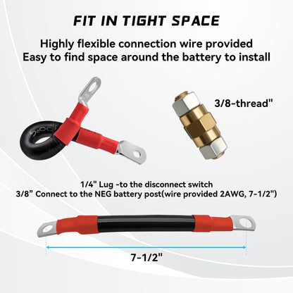 3 8" Side Post Remote Battery Disconnect Switch 12V (200A 3/8"Side Post Remote Disconnect Switch)