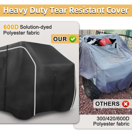 600D ATV Cover 4 Wheeler Covers Outdoor Storage 95" L * 50"W * 48" H (95"L x 50W" x 48"H / black)