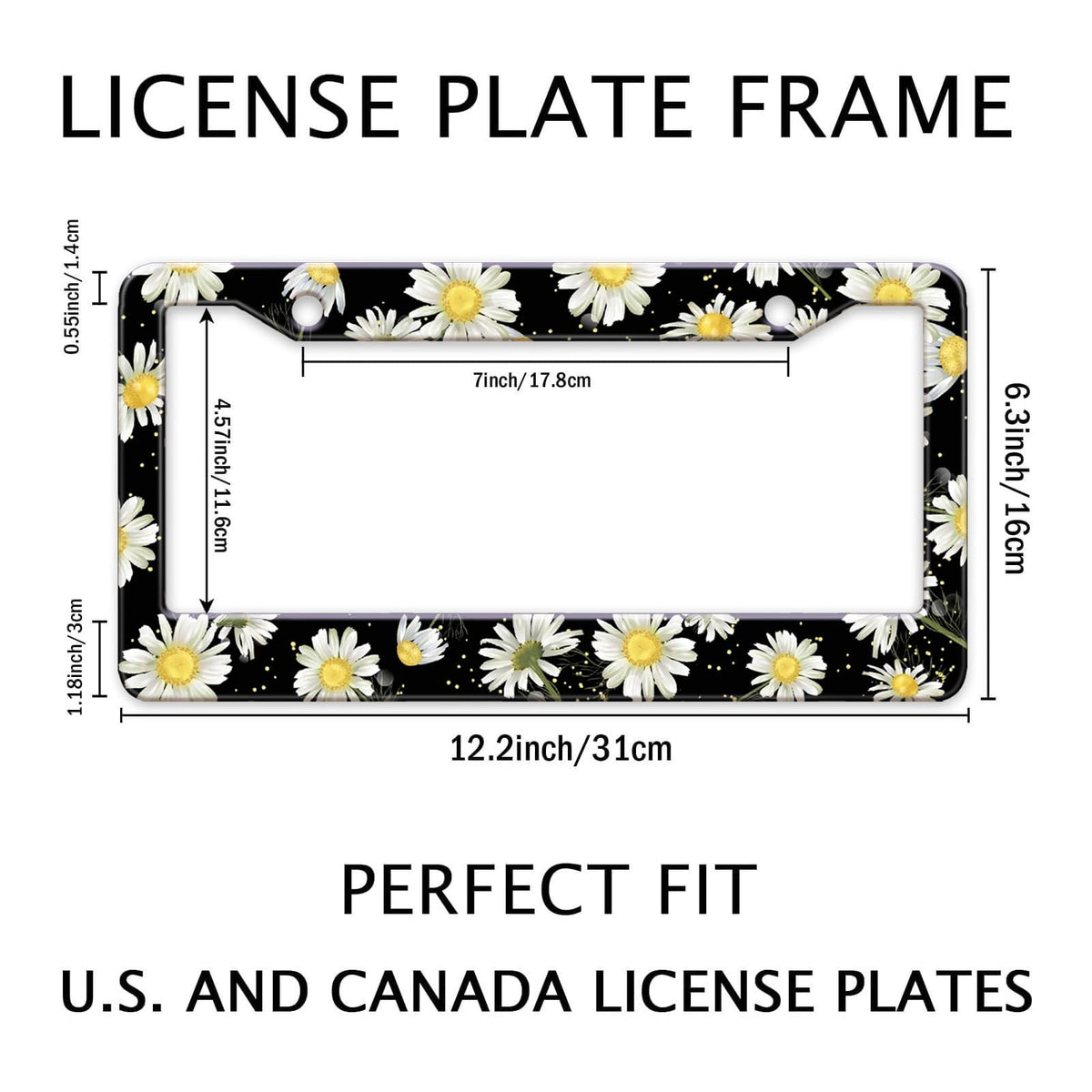Daisy Flowers Car License Plate Frame