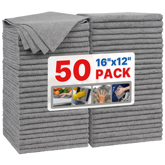 Grey Microfiber Cleaning Cloth (Grey / 50pk)