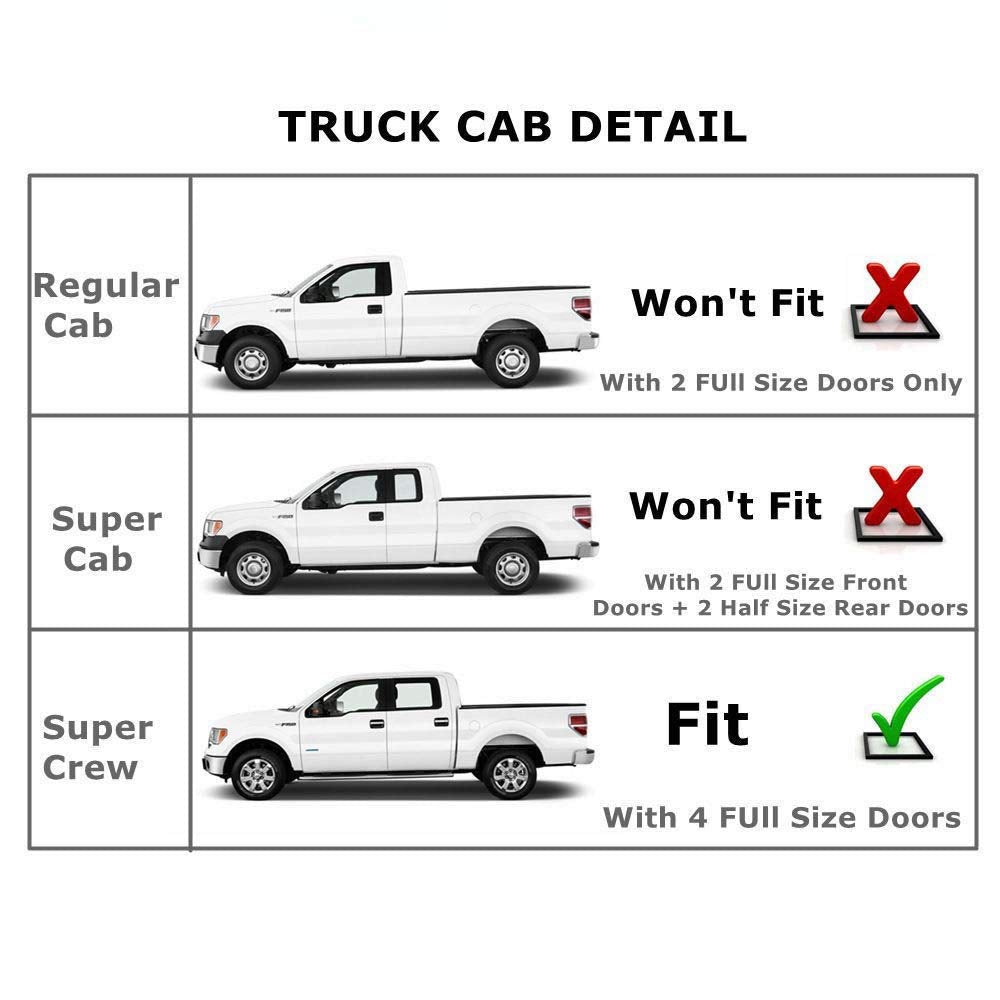 Rain Guards Compatible with Ford F150 SuperCrew Cab 15 (for F150 Super Crew Cab 2015-2020)