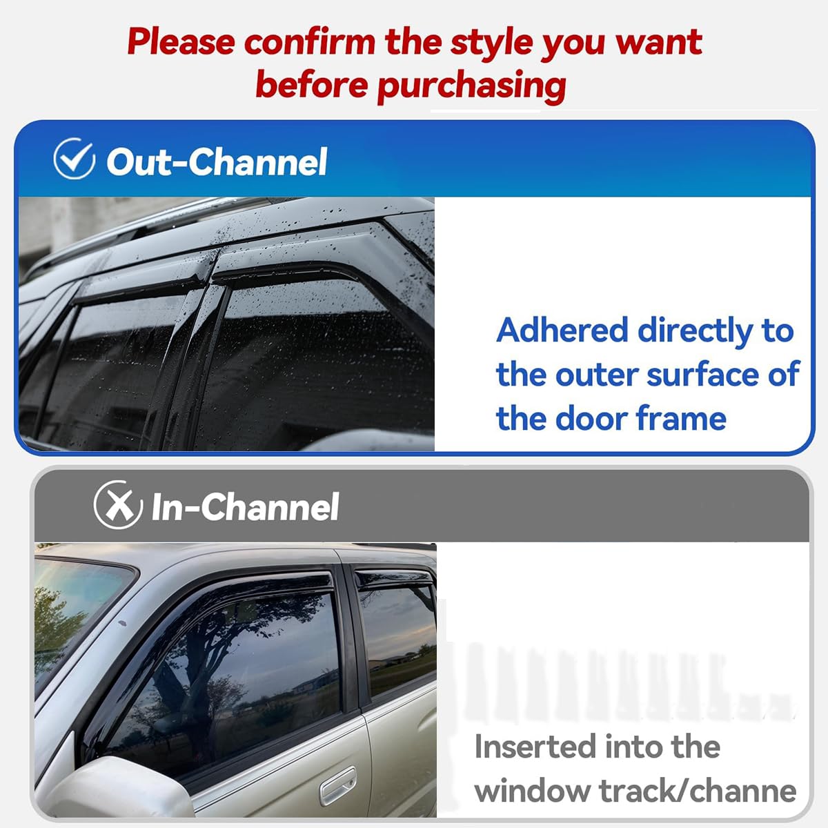 4pcs Extra Durable Rain Guards for 2011 (2011-2020 Outlander)