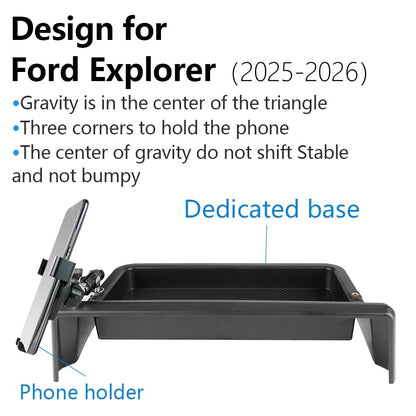 Car Phone Holder Center Console Organizer for Ford Explorer 2025 2026 2027【13.2 (for Ford Explorer 2025-2027【13.2-inch Screen】)